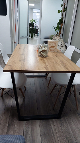 Стол Лота Лофт 140 25 мм черный матовый / дуб вотан фото покупателя 1028